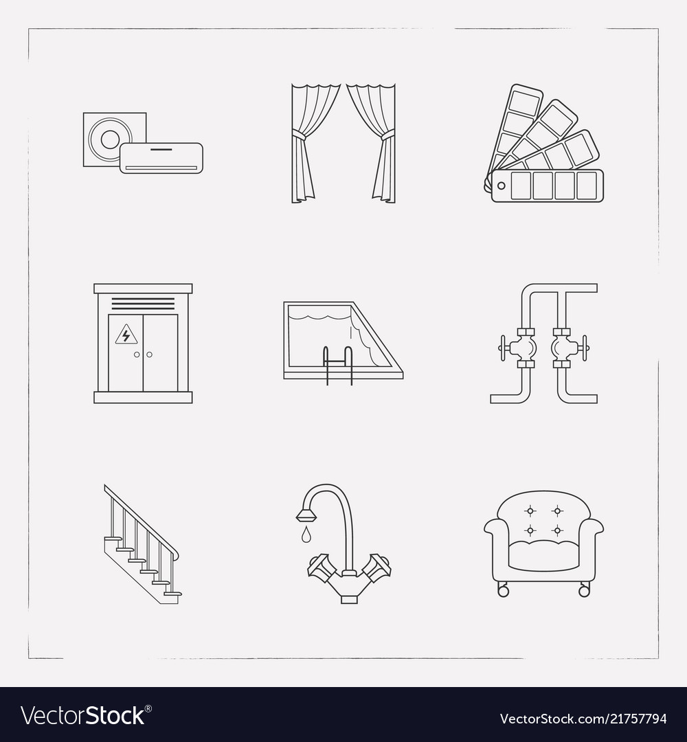 Set design icons line style symbols