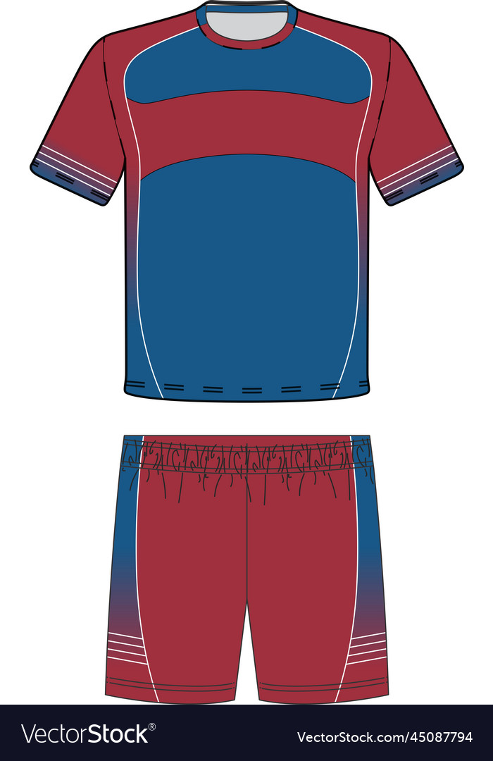 Soccer uniform jersey and shorts mock ups vector image Soccer uniform jersey and shorts mock ups