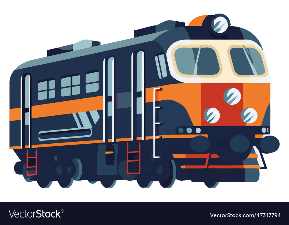 Vintage locomotive speeds on railroad track Vector Image