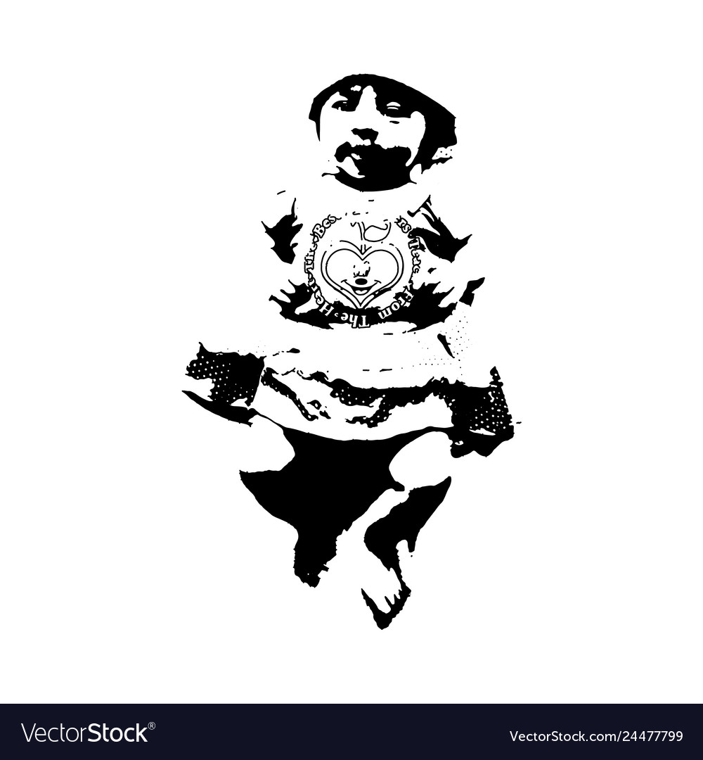 Baby girl silhouette Vector Image Baby girl silhouette