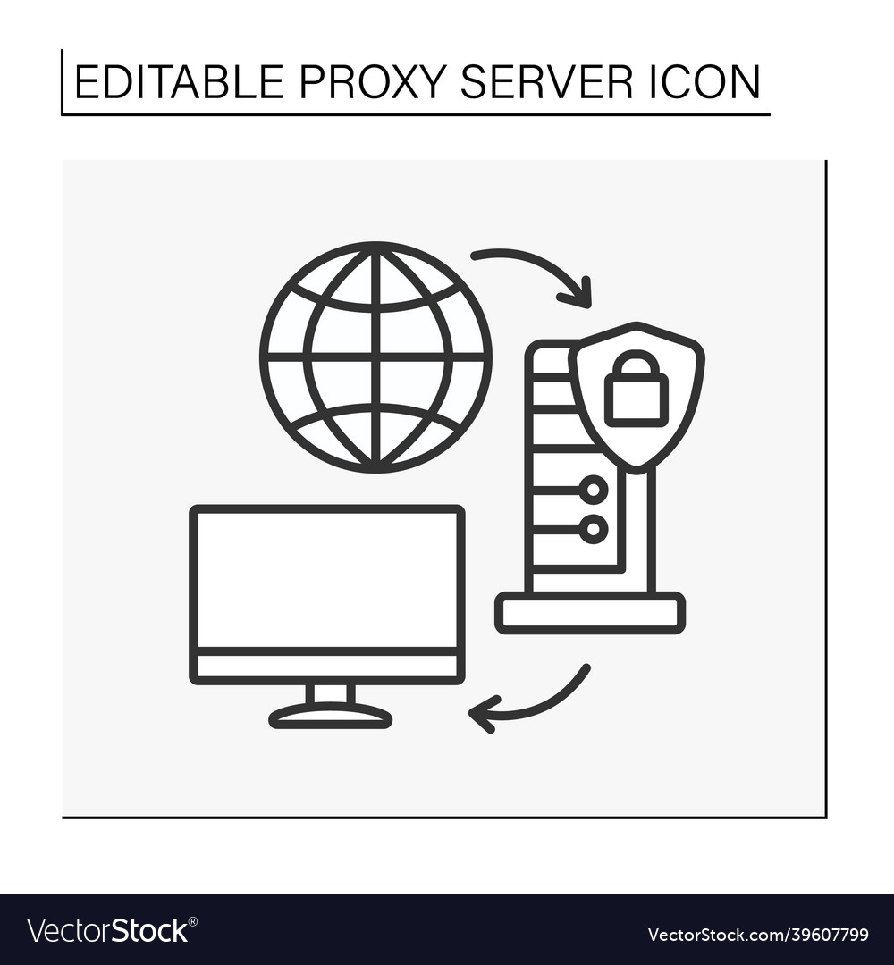 Computer network line icon vector image Computer network line icon