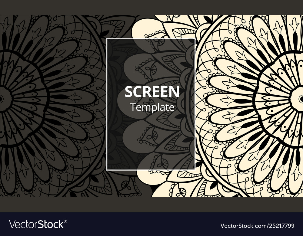Computer screen design template with sofisticated vector image Computer screen design template with sofisticated