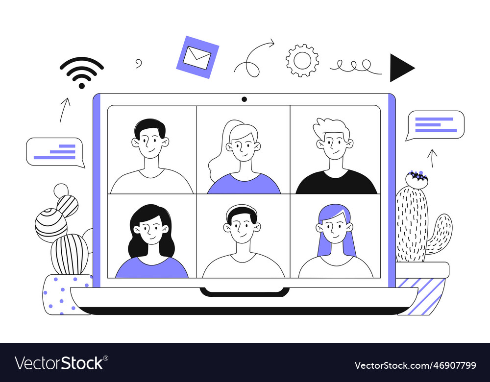 Concept Of Teleconference Royalty Free Vector Image