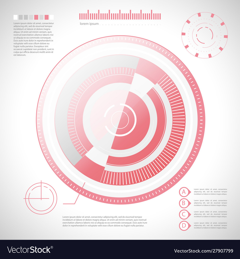 Futuristic user interface design elements target vector image Futuristic user interface design elements target