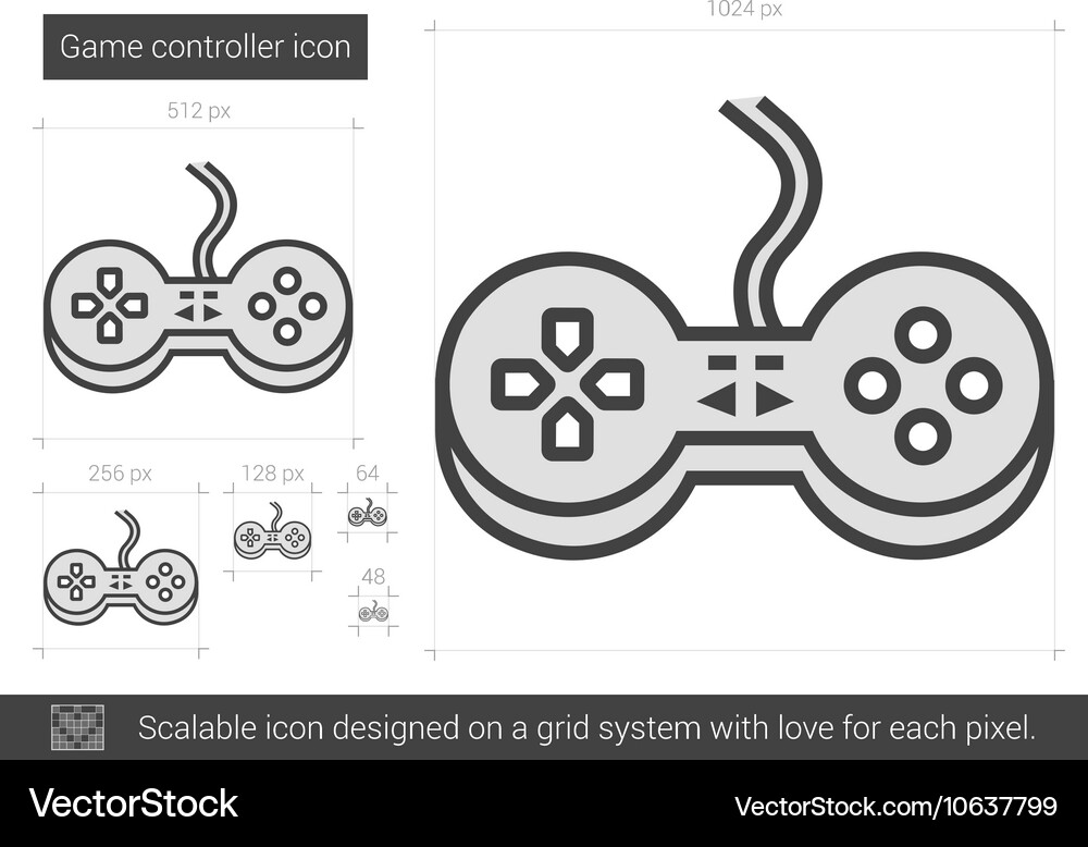 Game controller line icon Royalty Free Vector Image