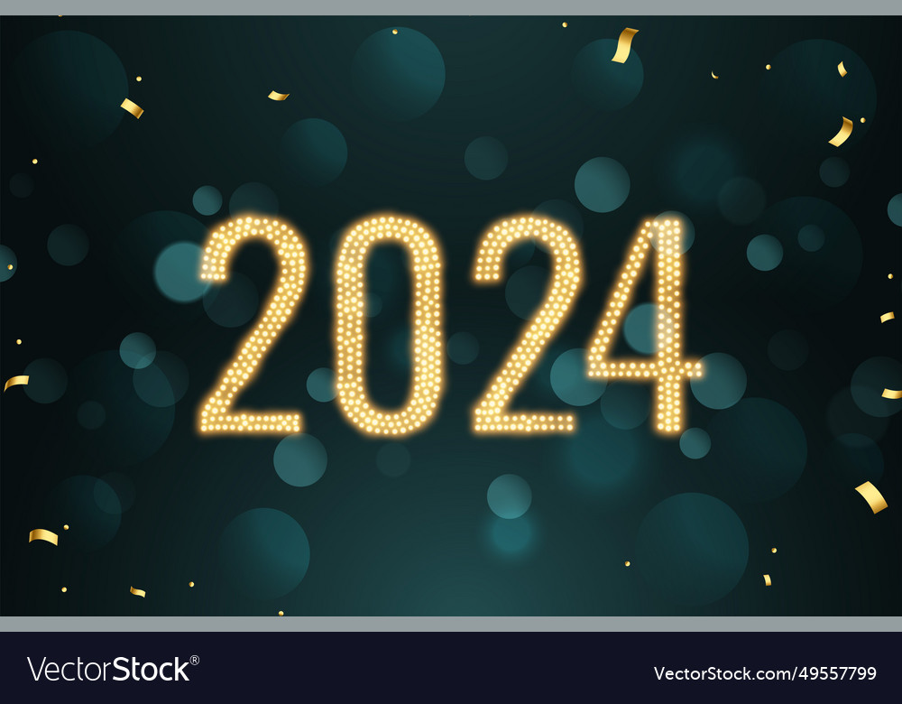 Golden sparkling 2024 new year celebration