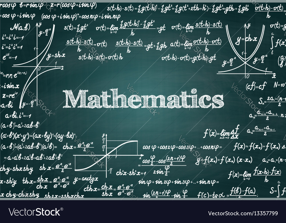 Mathematical Green Chalkboard Background Vector Image