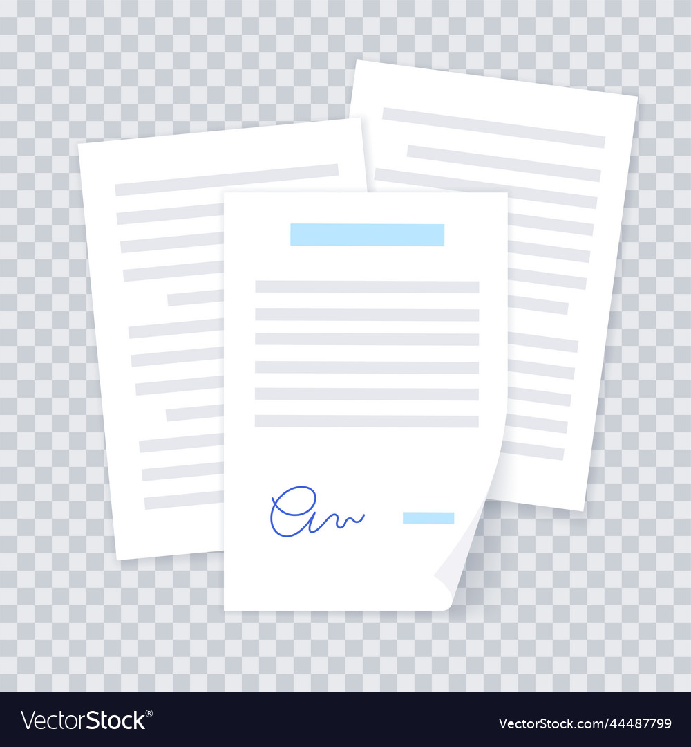 Paper document contract vector image Paper document contract
