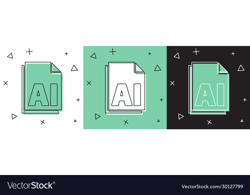 Set ai file document download button icon Vector Image Set ai file document download button icon