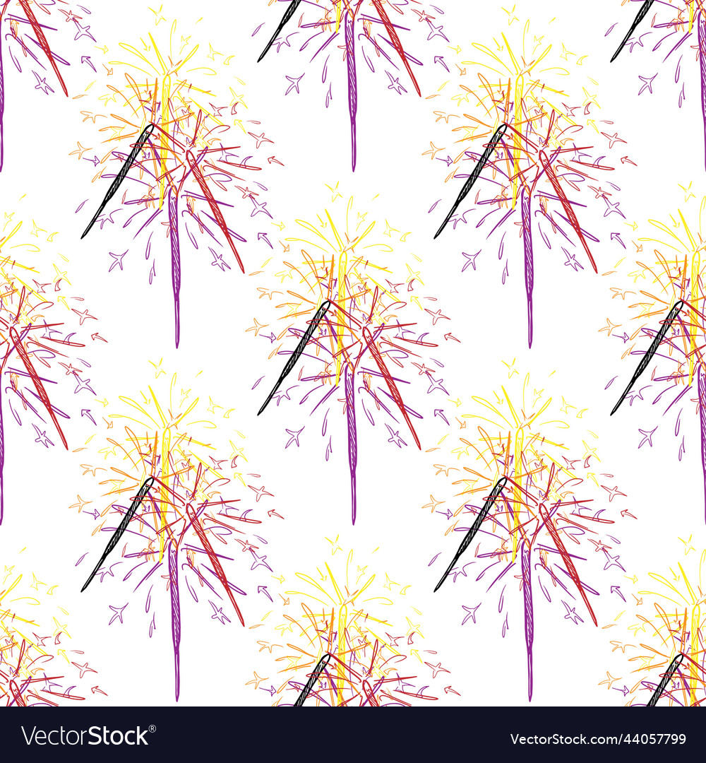 Sparkler seamless pattern for print or web design