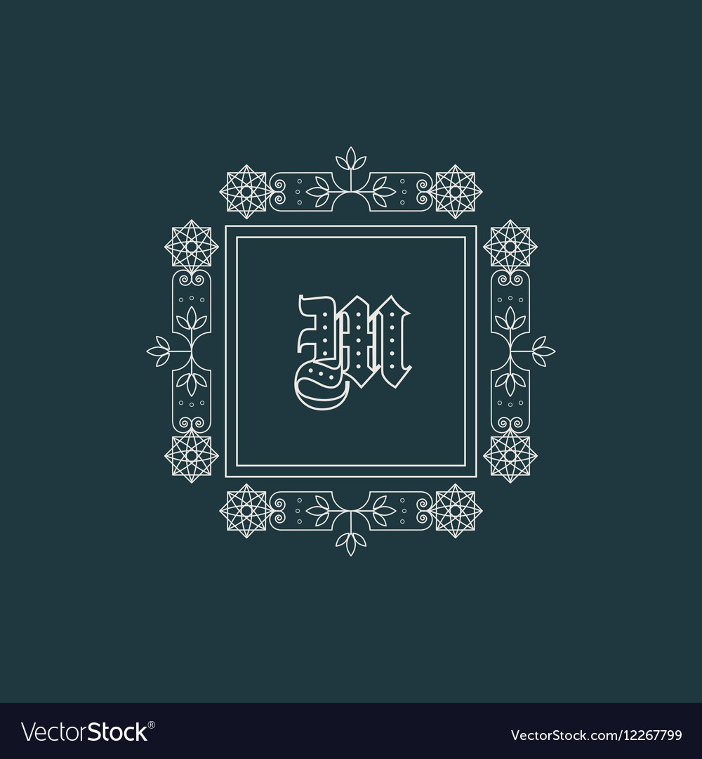 Vintage Monogram Royalty Free Vector Image - VectorStock