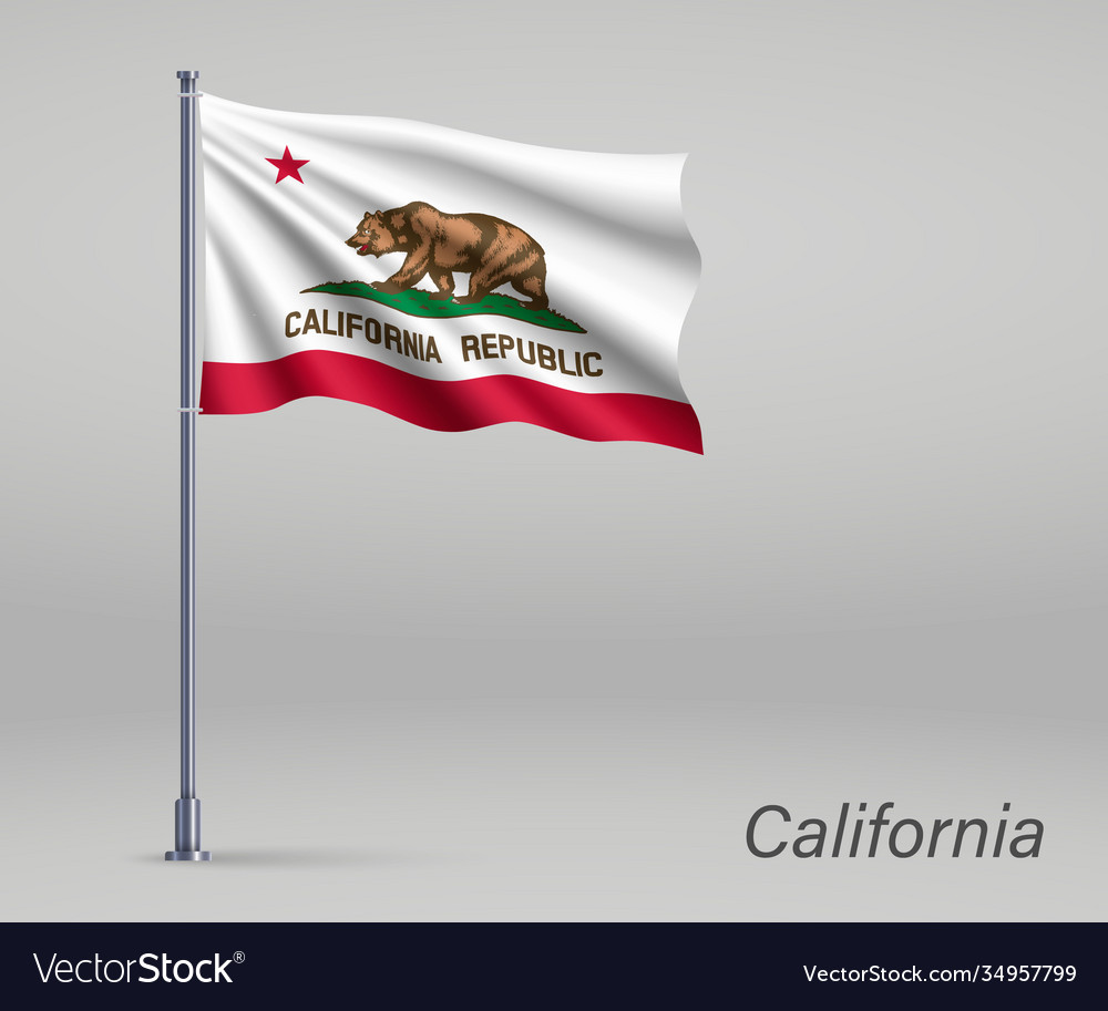 Waving flag california - state united Royalty Free Vector