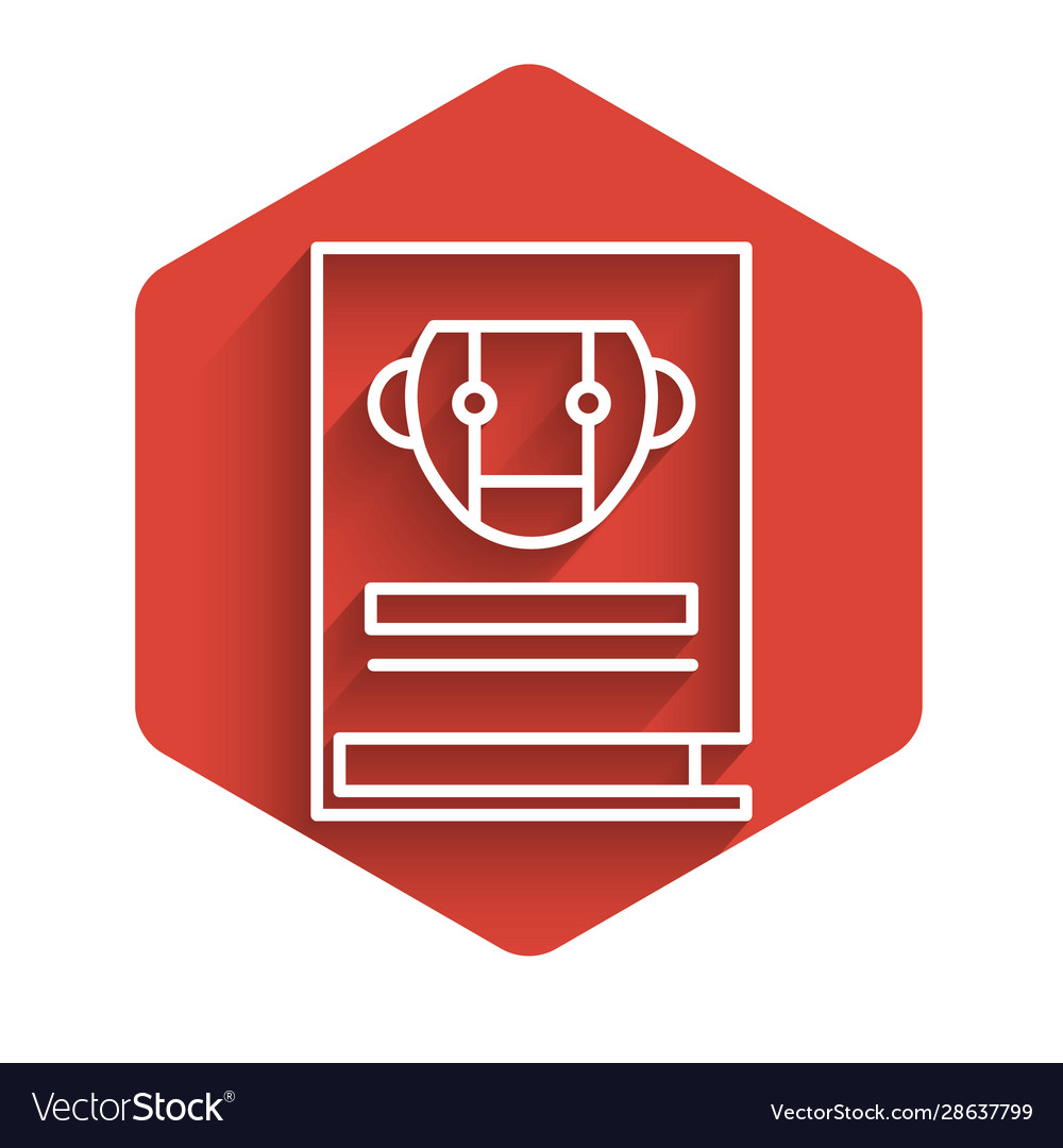 White line user manual icon isolated with long vector image White line user manual icon isolated with long