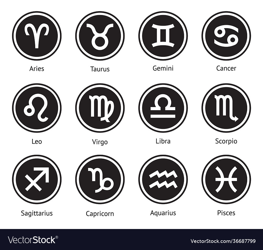 Zodiac horoscope signs Royalty Free Vector Image