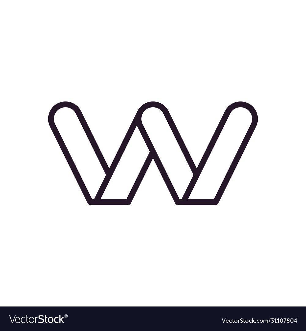 Abstract w shape line style icon design