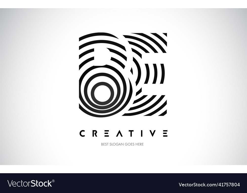 Be lines warp logo design letter icon made Vector Image