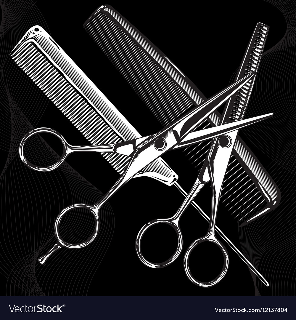 Chrome Scissors and Combs Set