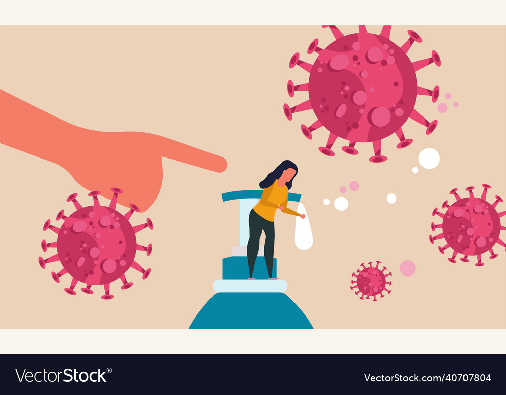 Coronavirus wash gel clear sanitizer alcohol Vector Image