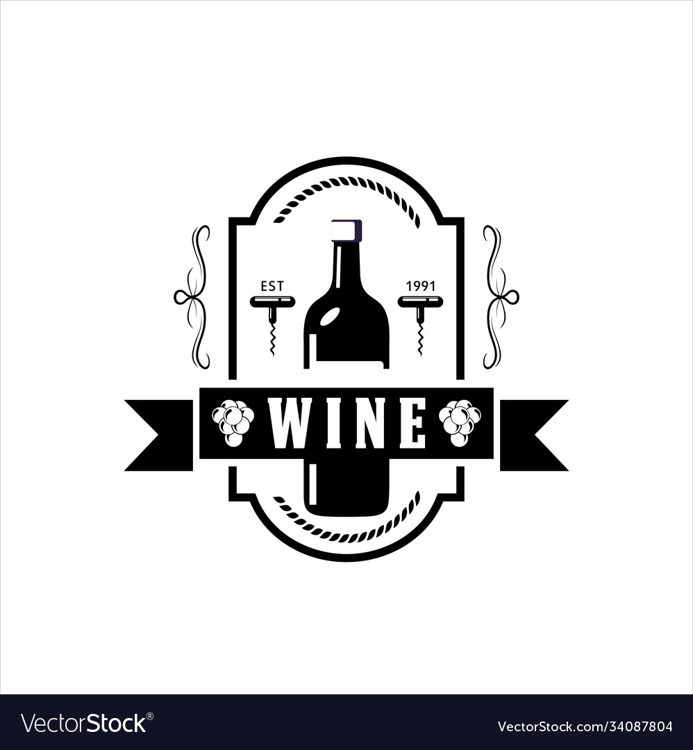 Elegant wine logo templates Royalty Free Vector Image