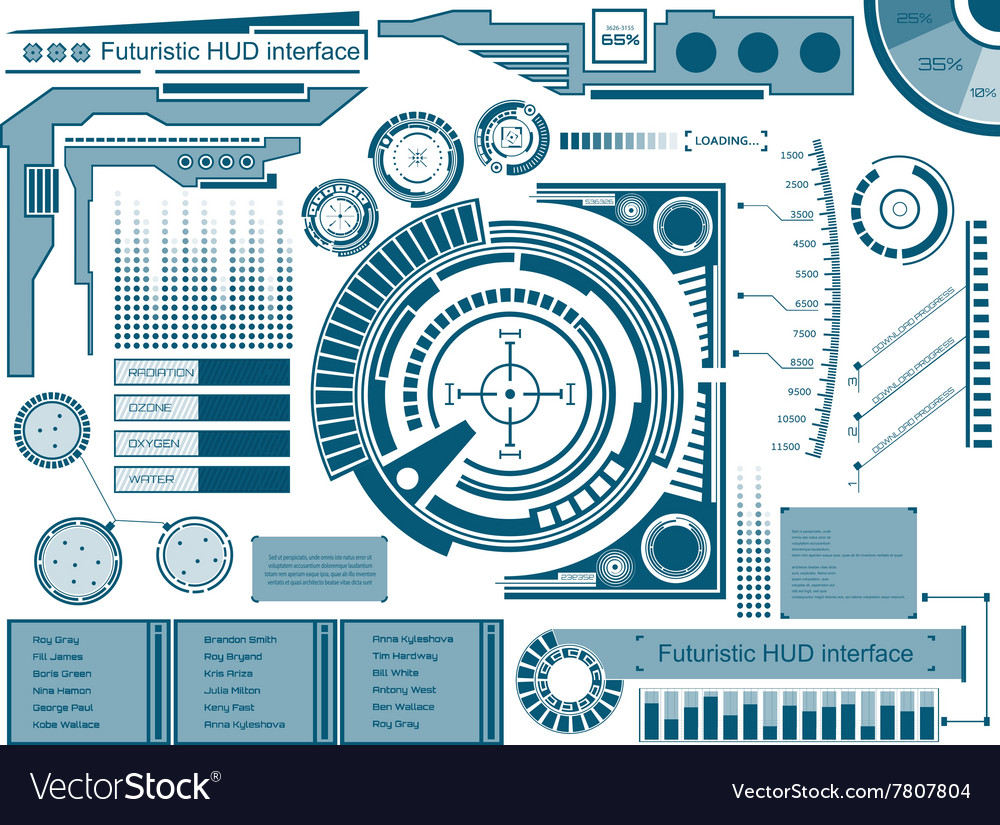 Futuristic Blue HUD Interface