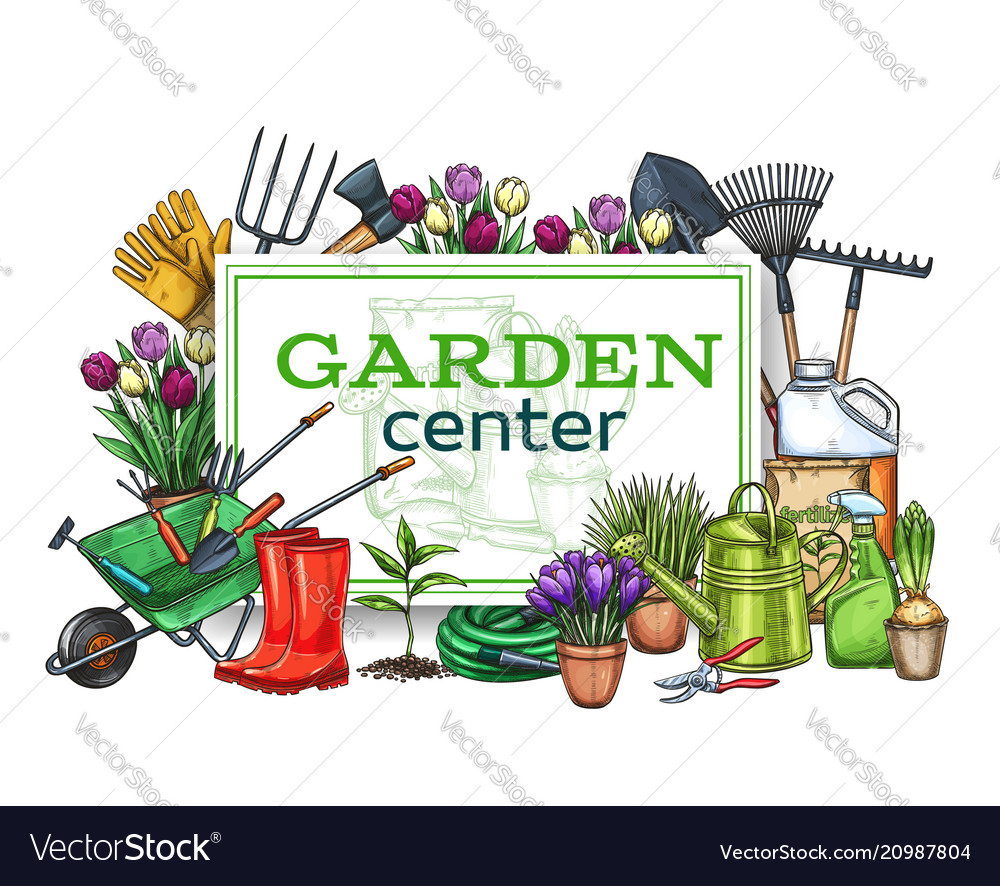 Gardening poster Royalty Free Vector Image - VectorStock