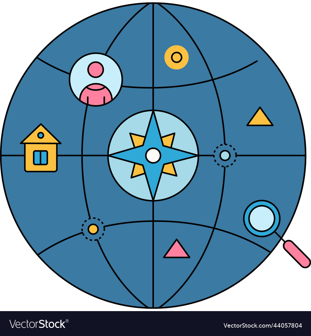 Geolocation icon earth planet map isolated