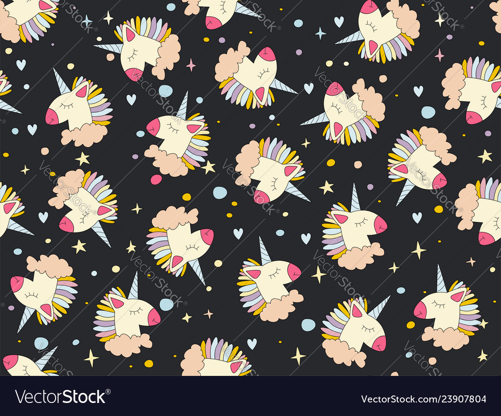 Hand drawn seamless pattern with cute vector image Hand drawn seamless pattern with cute