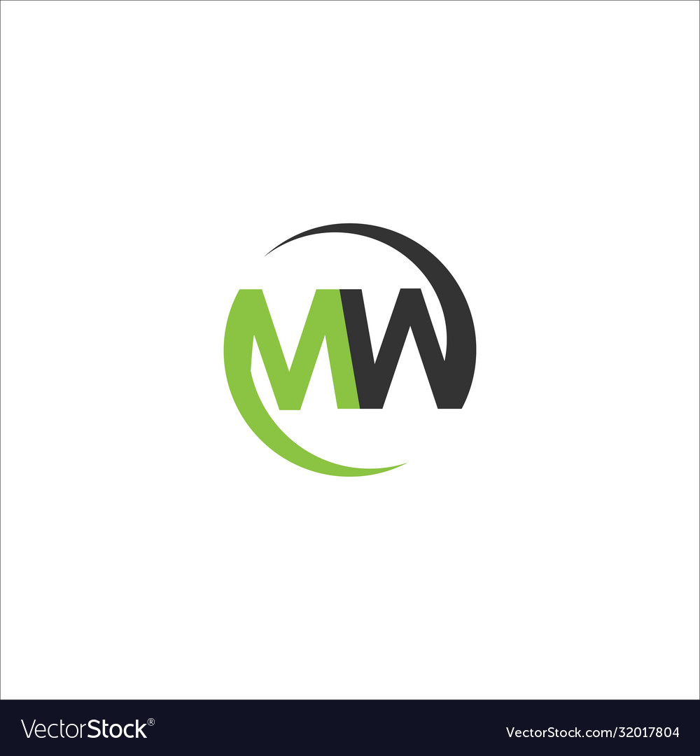 Initial letter mw or wm logo design template