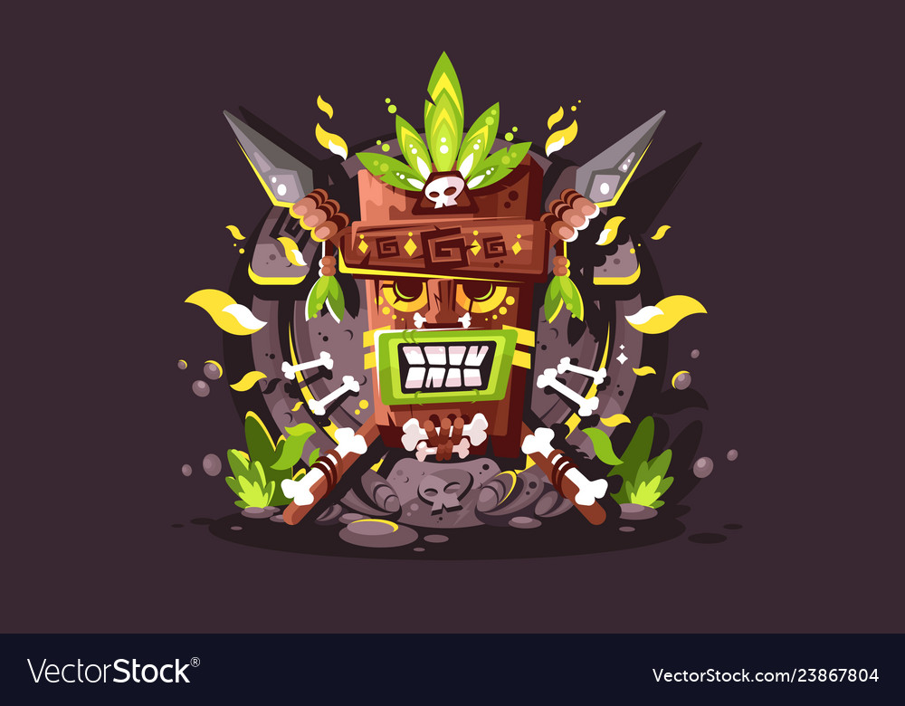 Magic totem with bones and skulls vector image Magic totem with bones and skulls