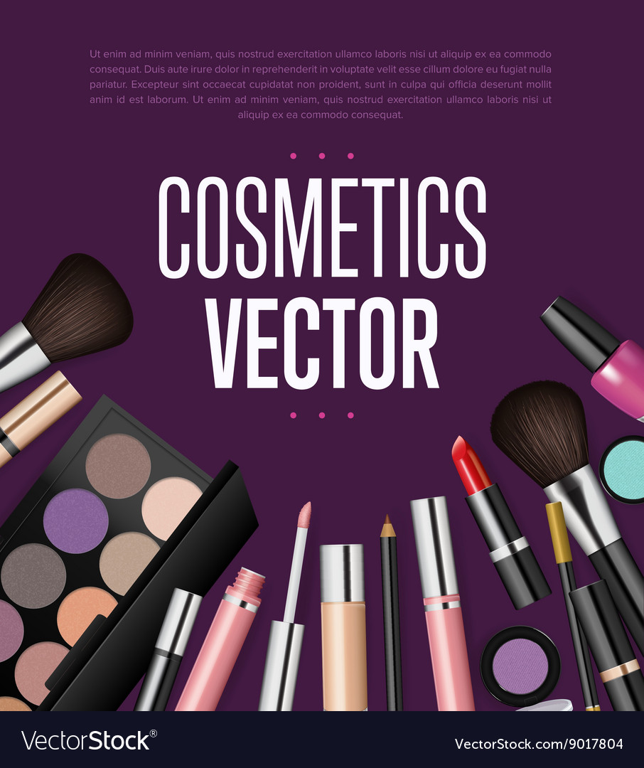 Makeup cosmetics tools fashion background