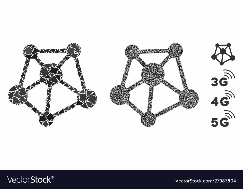 Network links mosaic icon humpy parts vector image Network links mosaic icon humpy parts