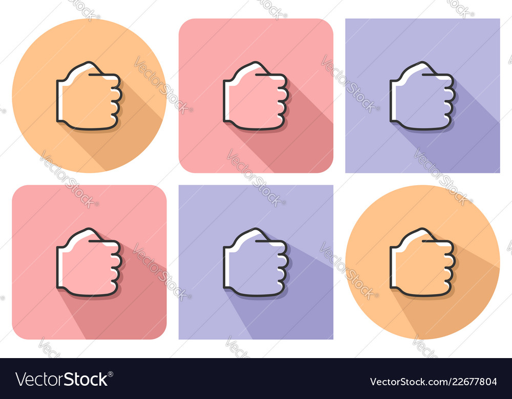 Outlined icon of fist with parallel