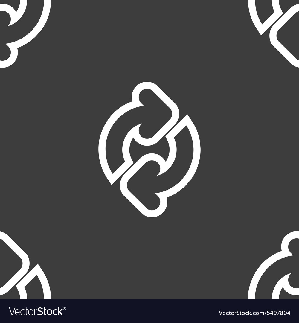 Refresh icon sign seamless pattern on a gray