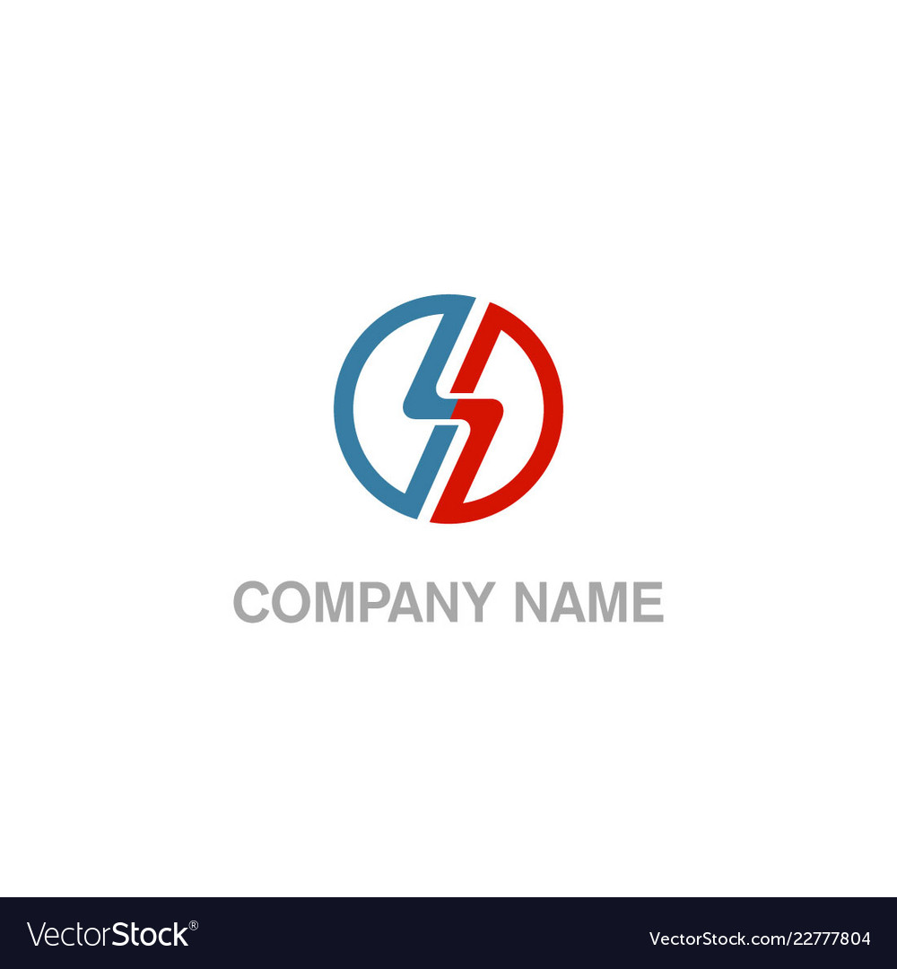 Round line technology business logo