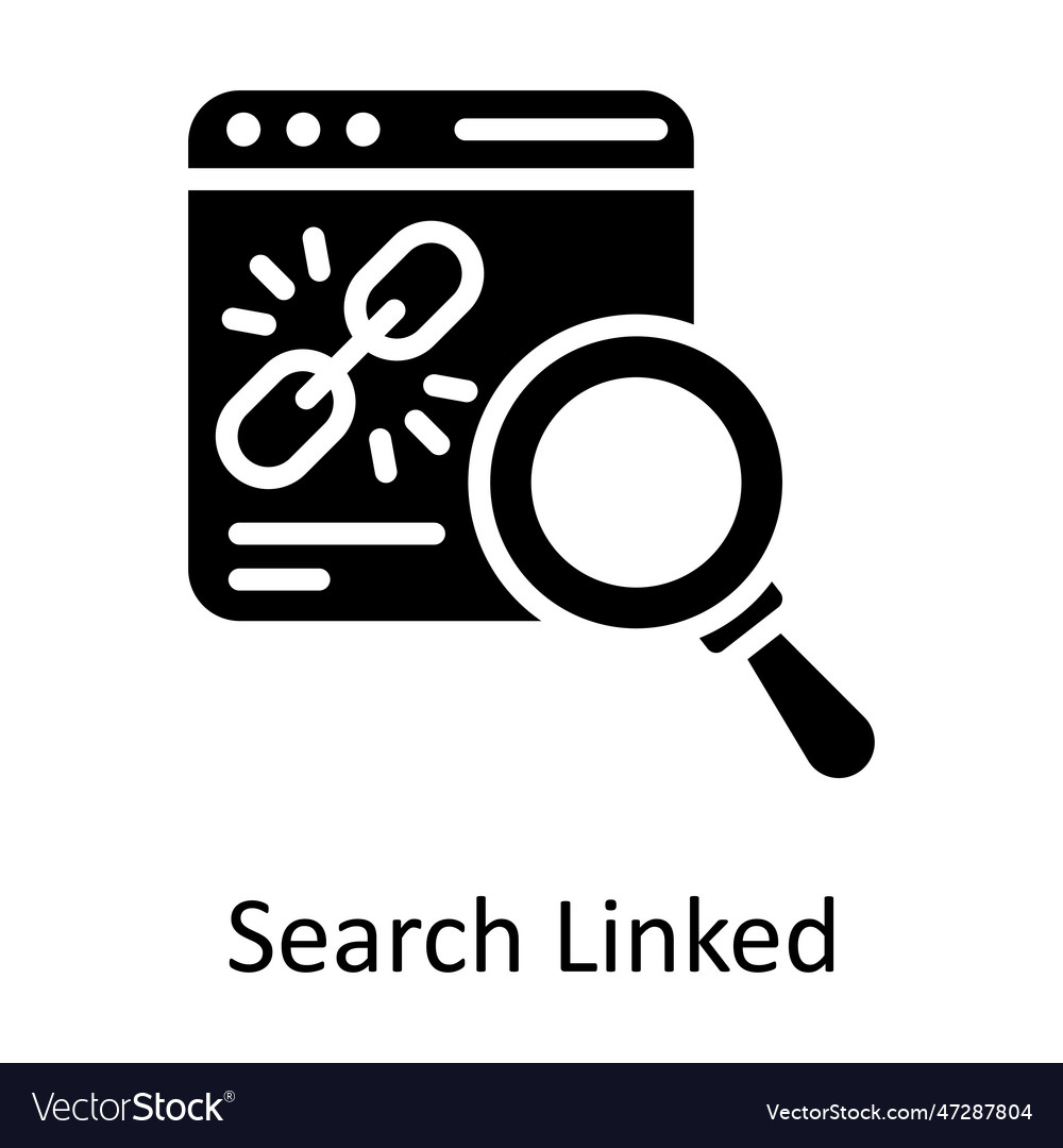 Search linked solid icon design
