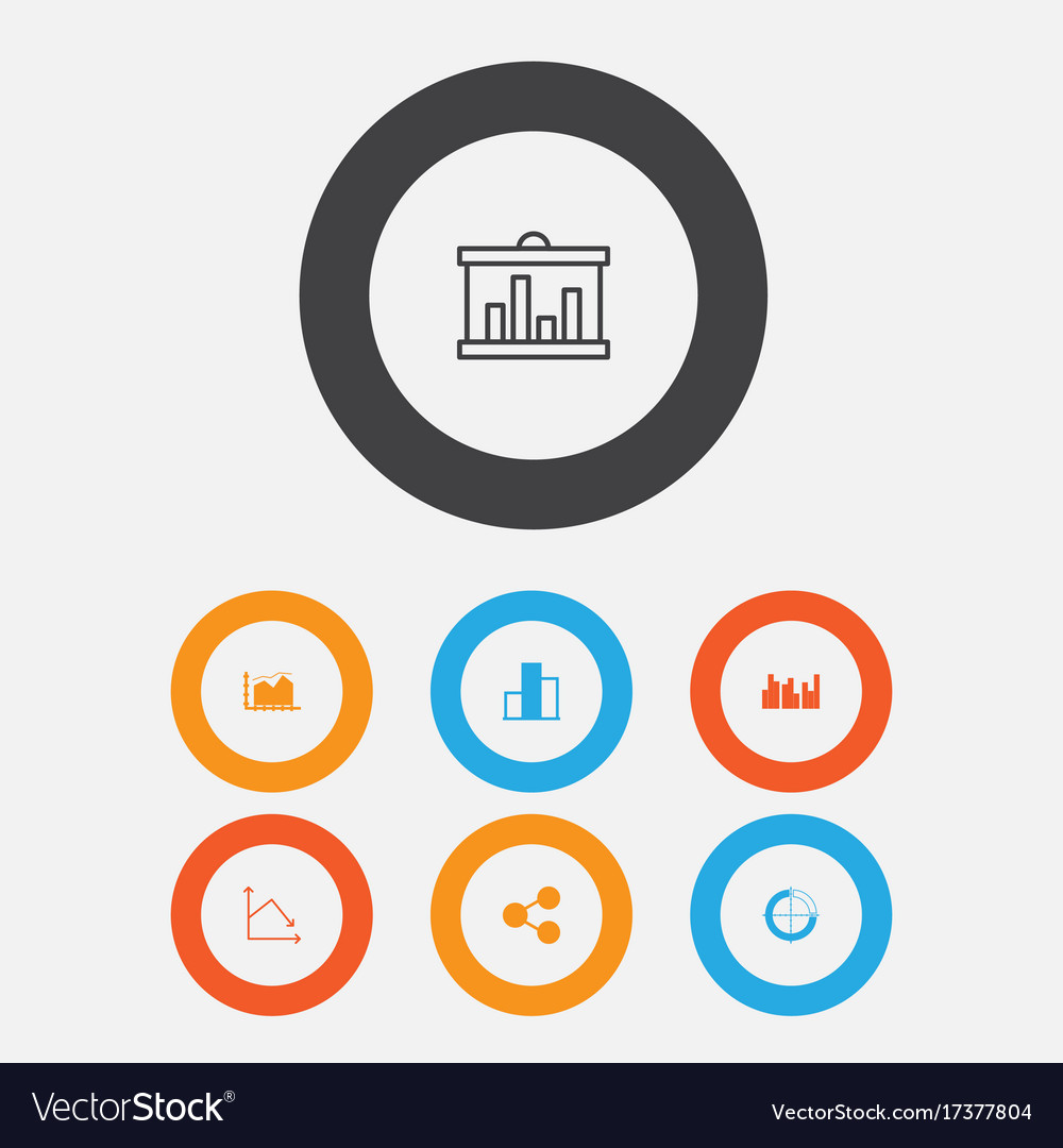 Set of graphs diagrams and statistics icons