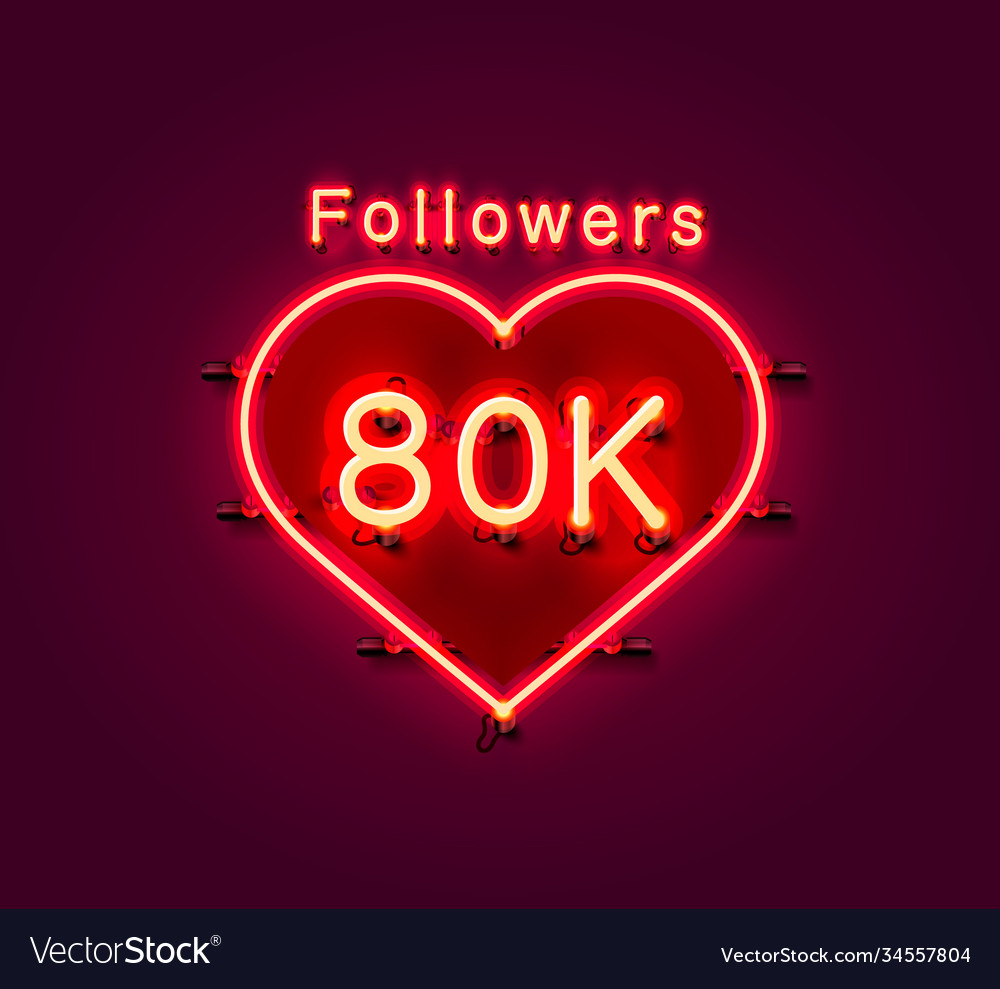Thank you followers peoples 80k online social vector image Thank you followers peoples 80k online social
