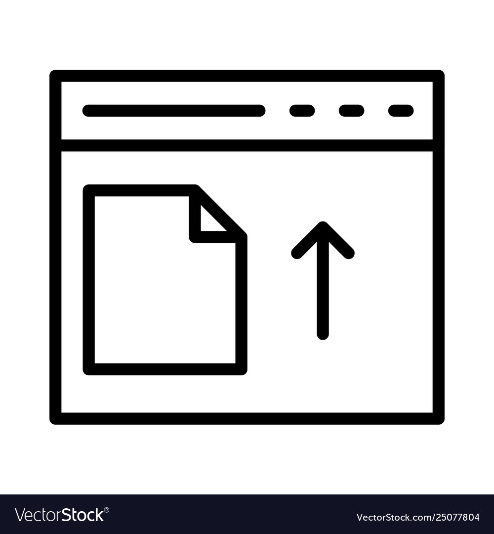 Upload file browser vector image Upload file browser