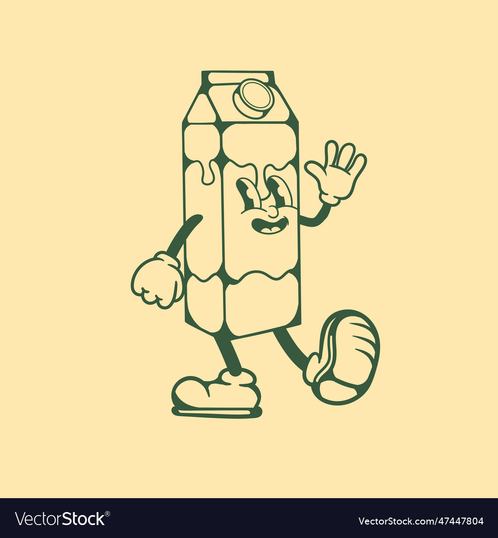 Vintage character design of milk