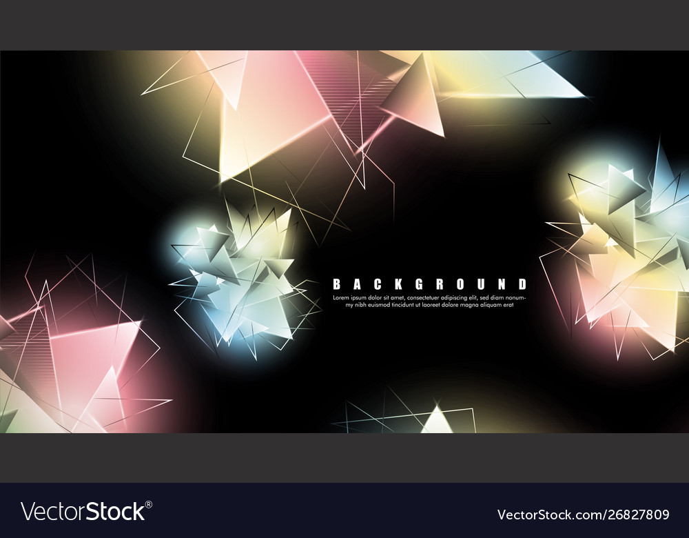 Abstract background with glowing triangles Vector Image Abstract background with glowing triangles