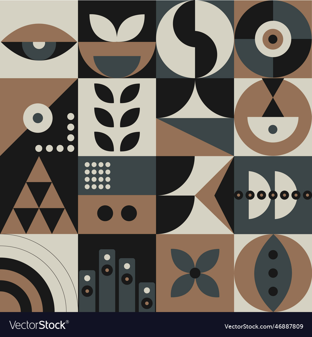 Abstract geometric pattern design in retro style
