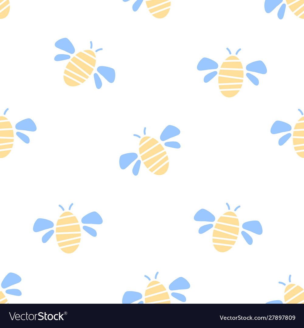 Bee seamless pattern background Vector Image Bee seamless pattern background