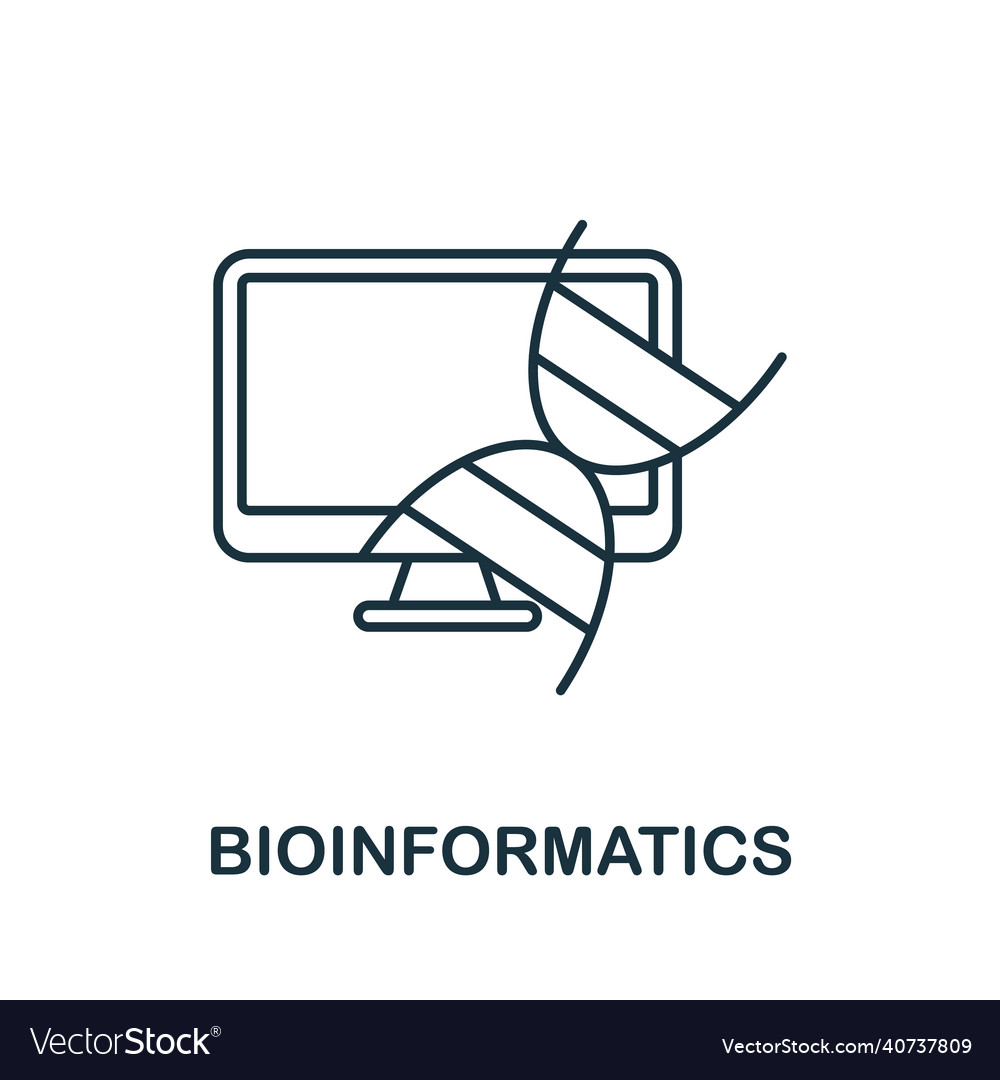 Bioinformatics icon line element from Vector Image Bioinformatics icon line element from