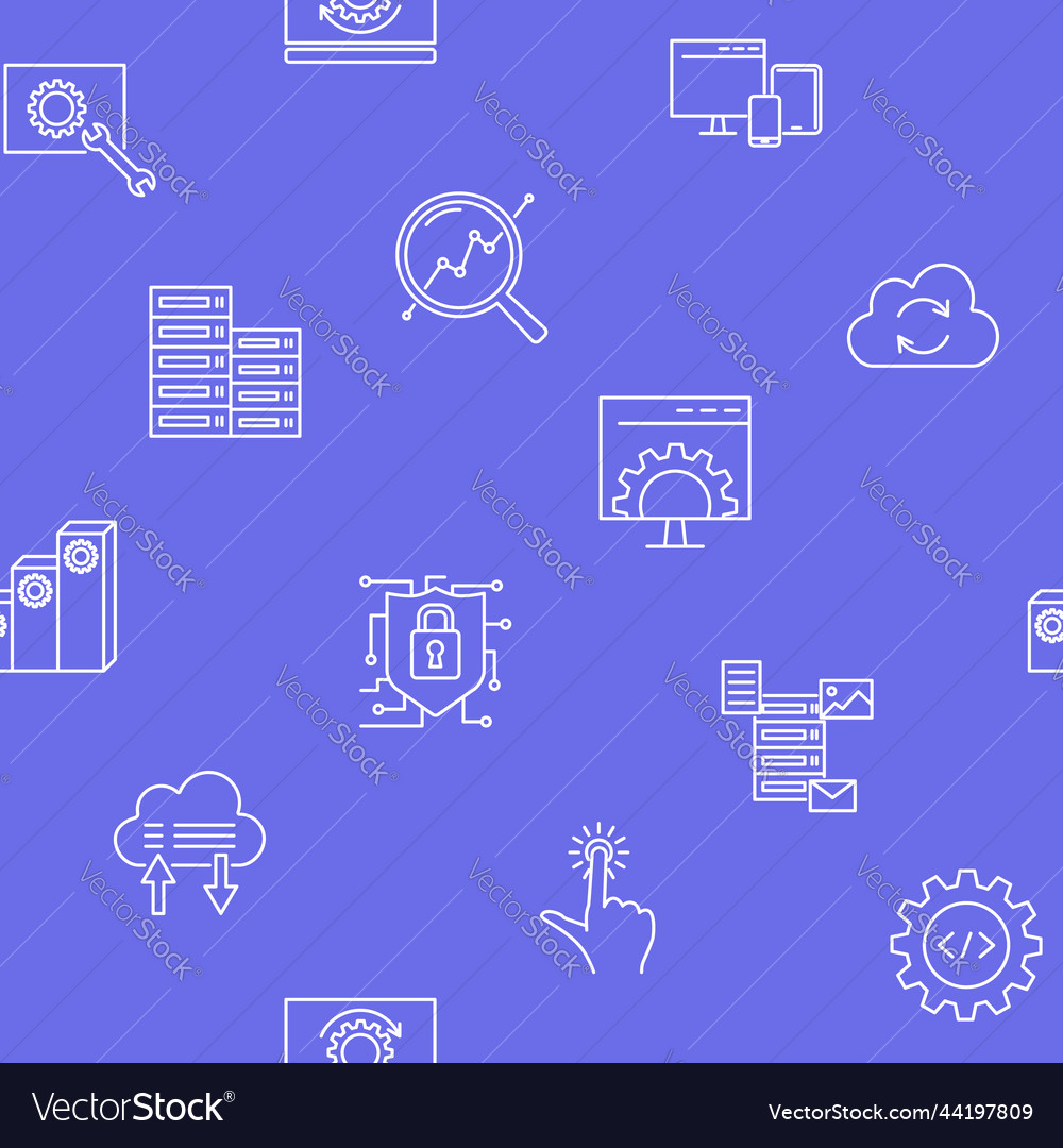 Computersoftware nahtloses Muster im Linienstil vector image Computersoftware nahtloses Muster im Linienstil