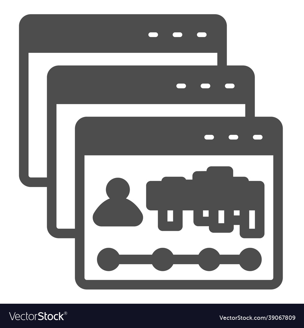 Dialog windows with site visits statistic solid vector image Dialog windows with site visits statistic solid