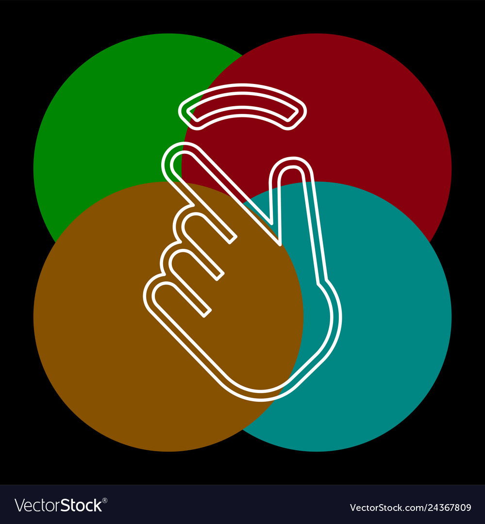 Double tap finger - pointer icon vector image Double tap finger - pointer icon