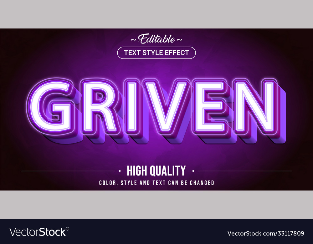 Editable text style effect - griven theme