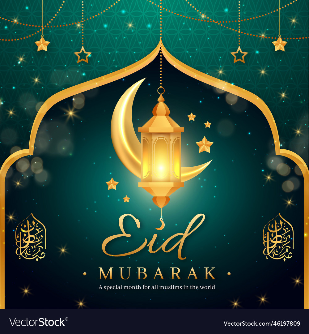 Eid mubarak luxury islamic greeting background Vector Image