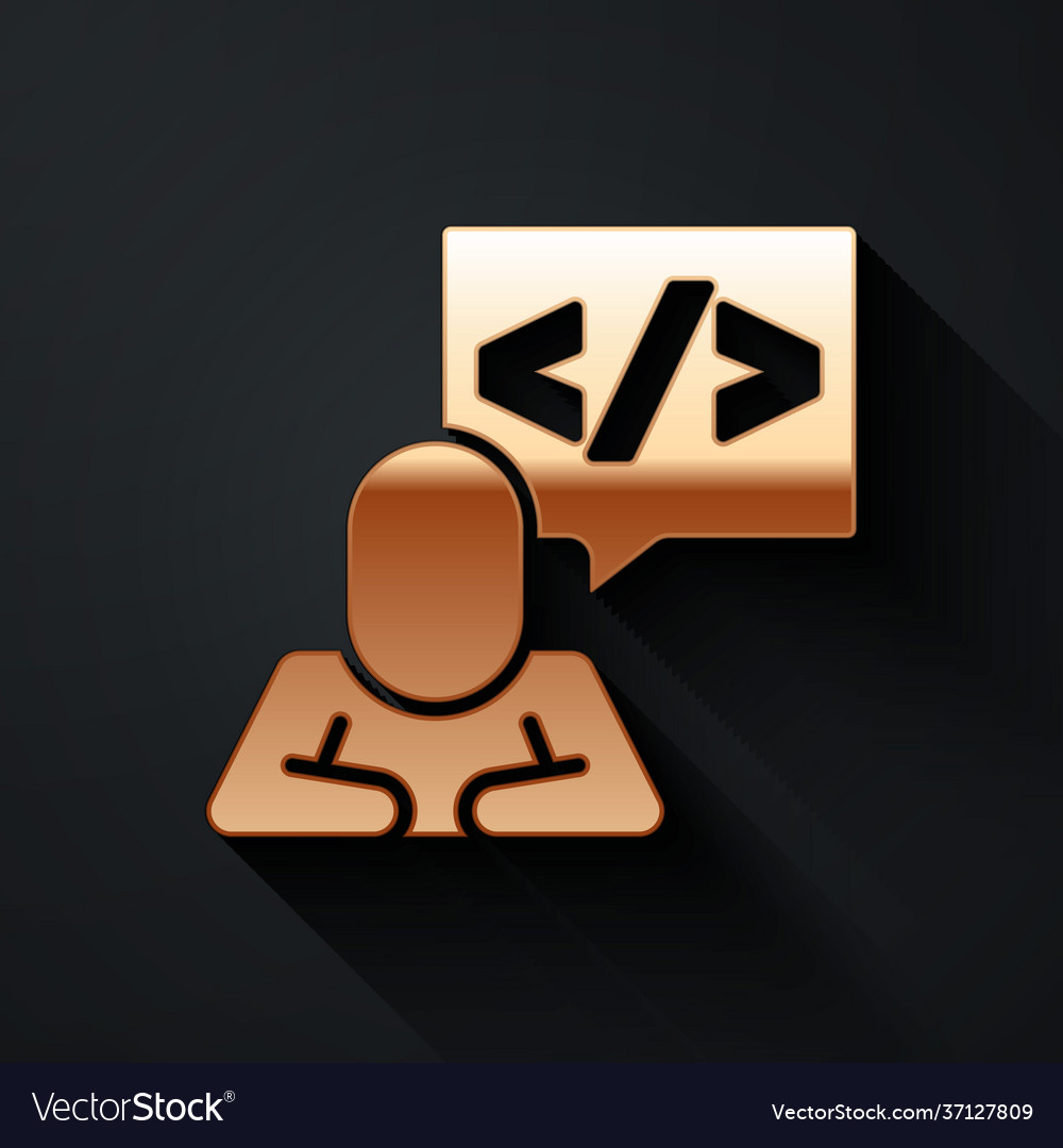 Gold web design and front end development icon vector image Gold web design and front end development icon