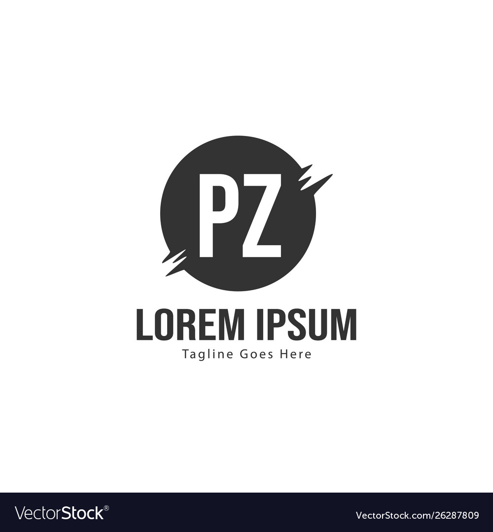 Initial pz logo template with modern frame Vector Image Initial pz logo template with modern frame